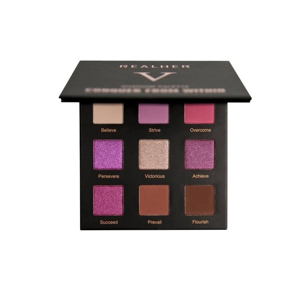 RealHer Conquer From Within Shadow Palette V 9 Shades Pink Purple Matte Shimmer